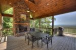 Selahdge Deck Fireplace and Dining Table